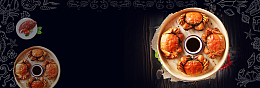 清蒸文艺大闸蟹黑色手绘banner