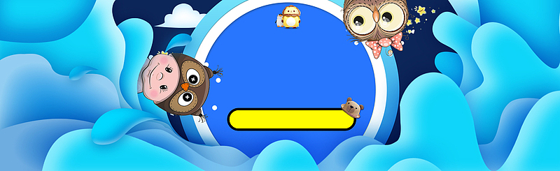 卡通书包玩具蓝色banner