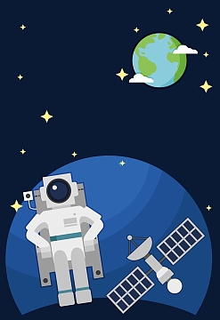 矢量卡通太空宇宙儿童画背景