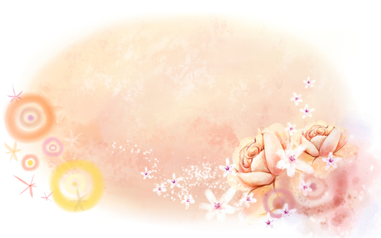 清新的橘色小花组成的温馨背景图片