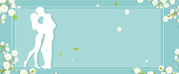 七夕卡通蓝海报背景banner