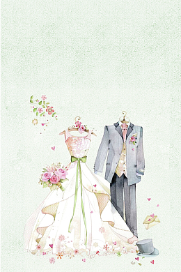 婚纱拍摄手绘婚庆海报