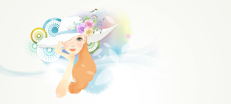 戴帽子的美女背景banner