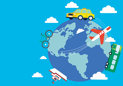 韩式可爱全球旅游宣传海报画册矢量背景素材