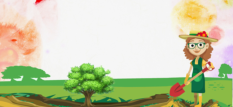 卡通绿色植树节海报背景banner