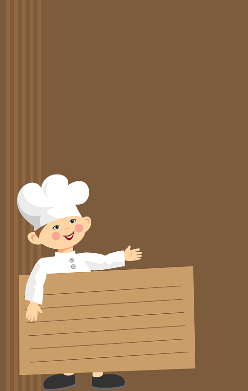 厨师菜单卡通公示公告海报背景