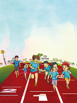 可爱卡通春季运动会宣传海报背景素材