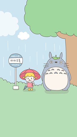 手绘可爱卡通龙猫平面广告