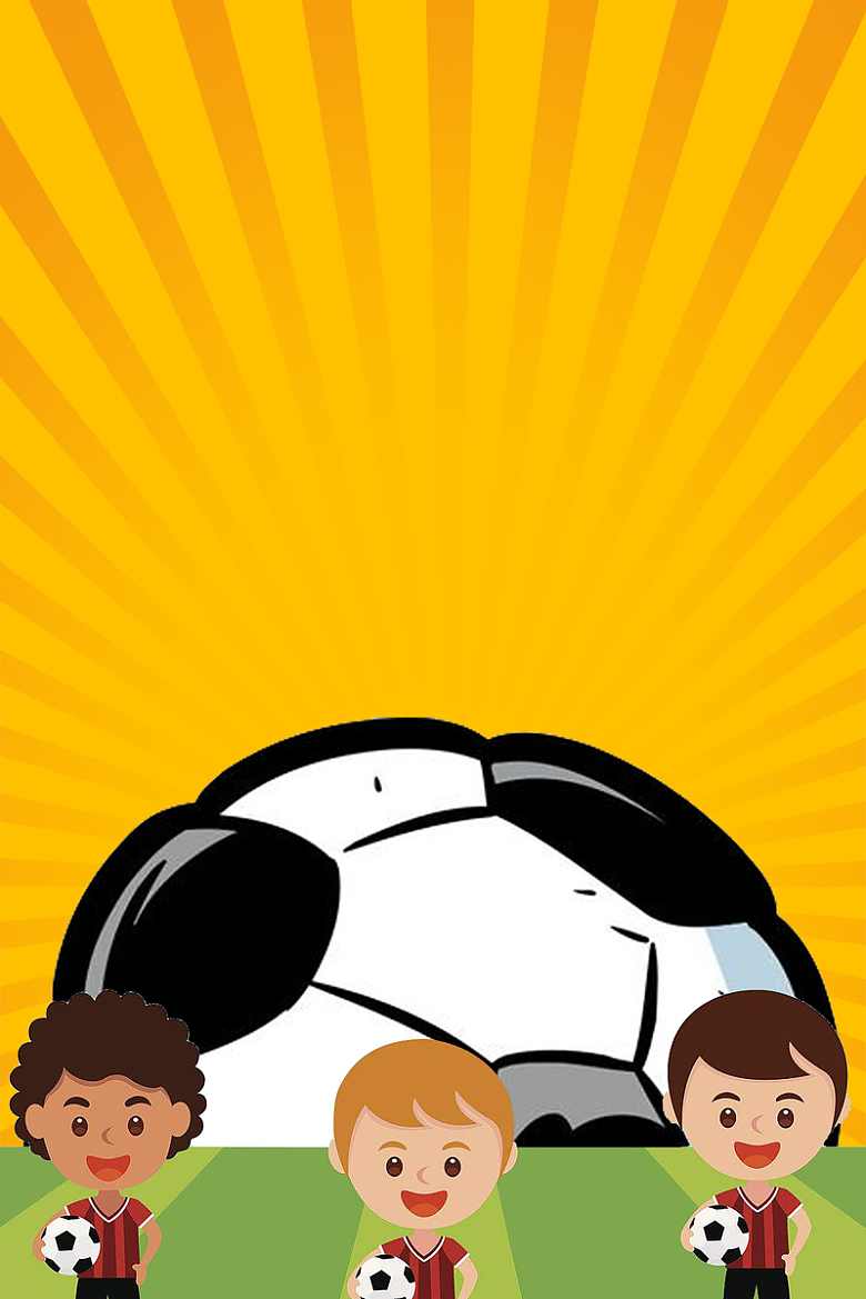 卡通手绘创意背景足球比赛宣传