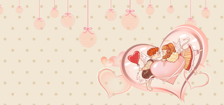 甜蜜情人节纹理棕色banner背景