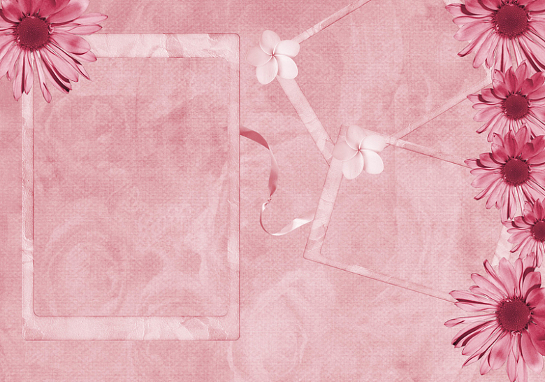 复古粉色花朵儿童台历海报背景模板