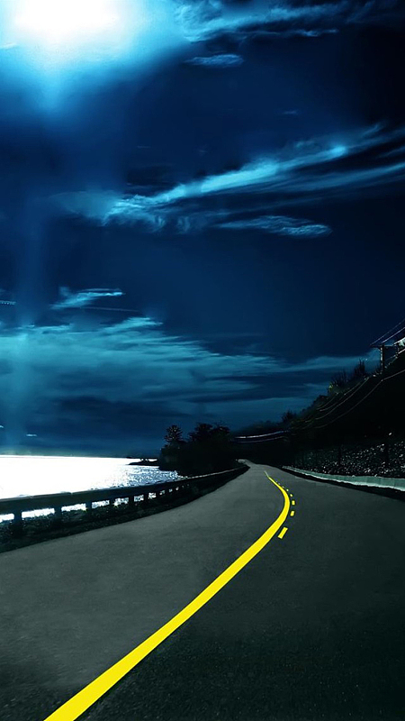 夜晚的公路h5背景