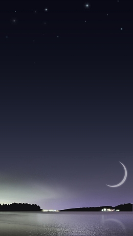 浅紫色渐变月夜星空H5背景素材