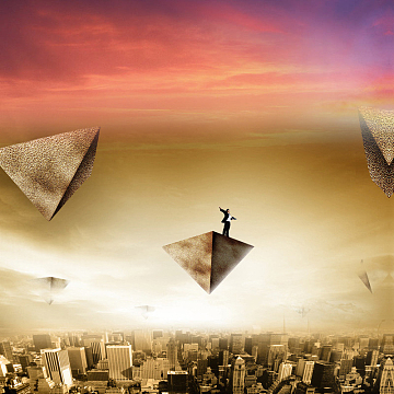 淘宝简约建筑扁平几何主图背景素材