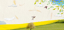 油菜花文艺质感纹理背景黄色banner