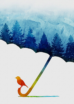 伞形松林背景素材