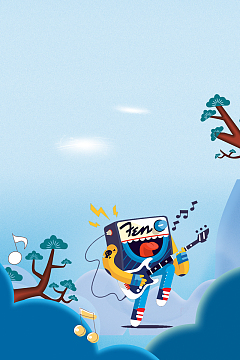 音乐培训班卡通童趣蓝色banner