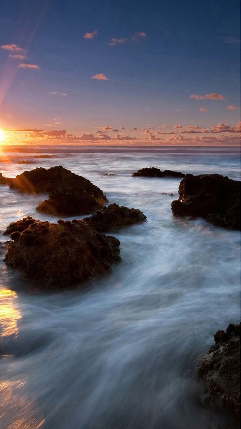 夕阳海景h5背景