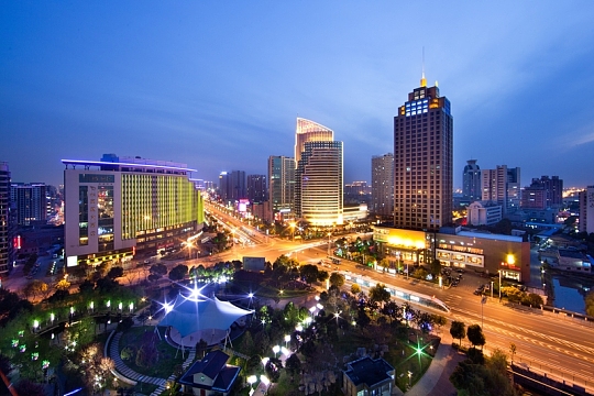 城市建筑夜景灯光平面广告