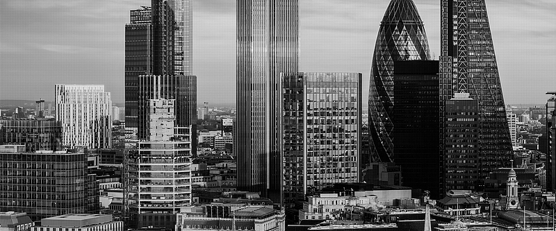 时尚大气城市风景黑白banner