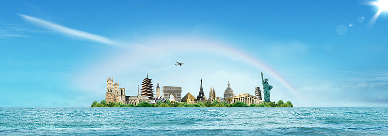 海上城市背景