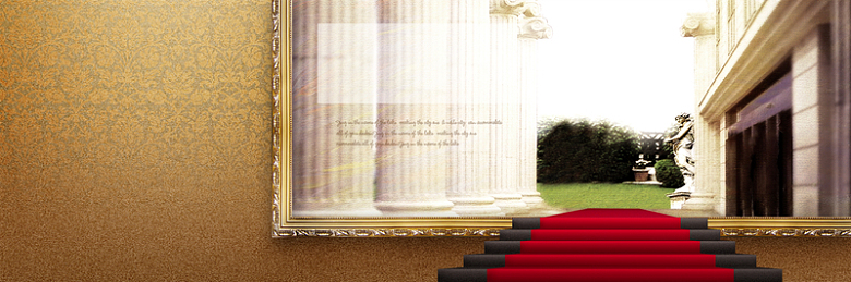 红地毯画框窗户艺术墙纸背景素材