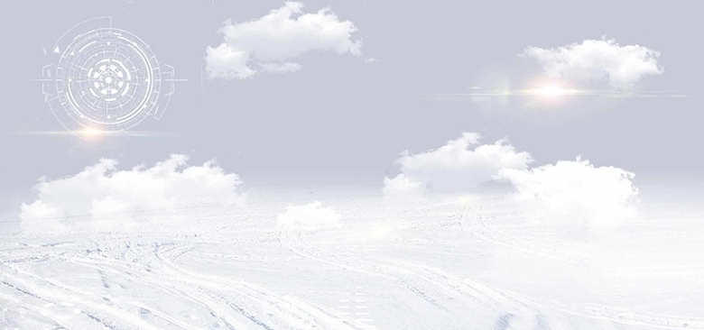 冬季白色大气电商雪地云朵banner背景