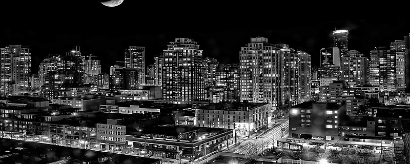 夜晚城市建筑背景图