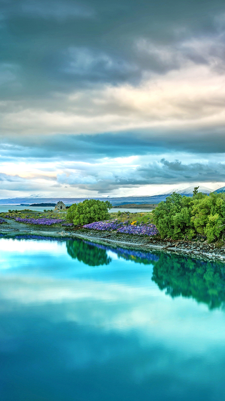 小清新绿色田园风光h5背景素材(1280x1920)png瀑布流水风景(1920x900)