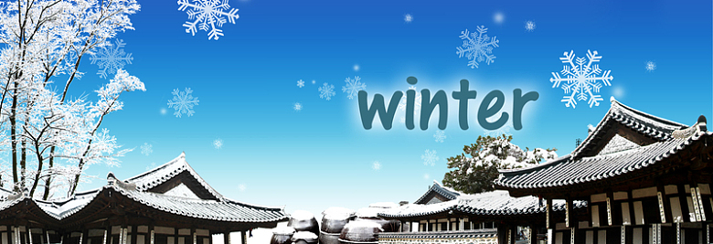 中式传统建筑冬季雪景背景