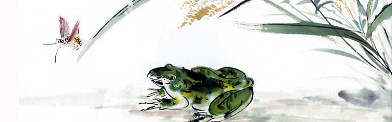 青蛙油彩画背景