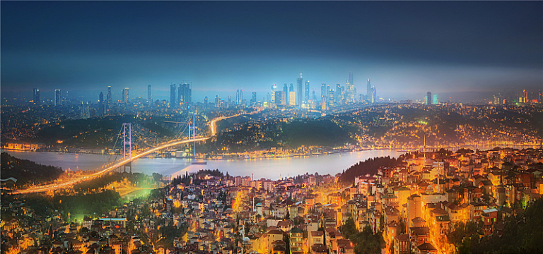 美丽天桥城市夜景风光海报背景