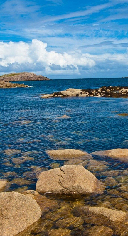 蓝色风景手机h5背景