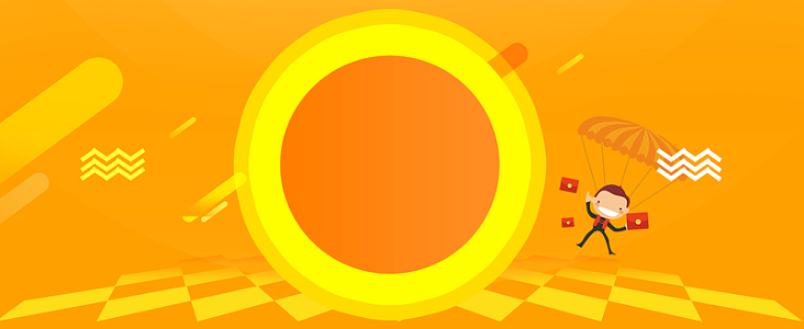 卡通几何双11黄色banner