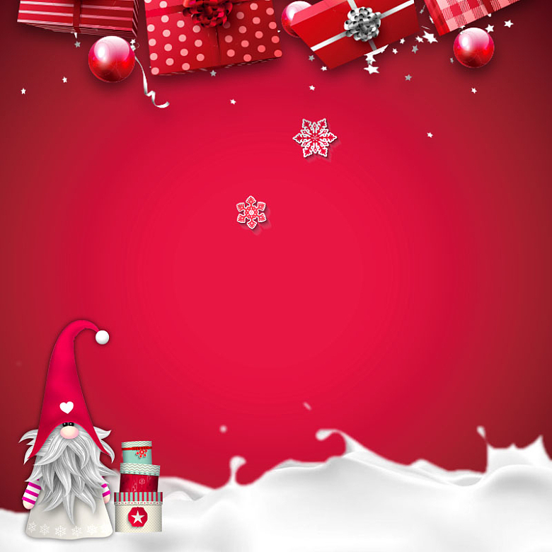 红色欢乐圣诞节礼物礼品背景