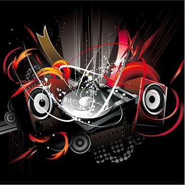 炫酷音乐背景矢量素材模板