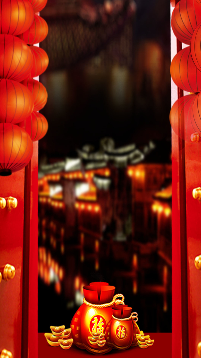 灯火psd分层h5背景素材