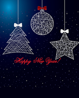 简约夜空圣诞灯球背景矢量素材