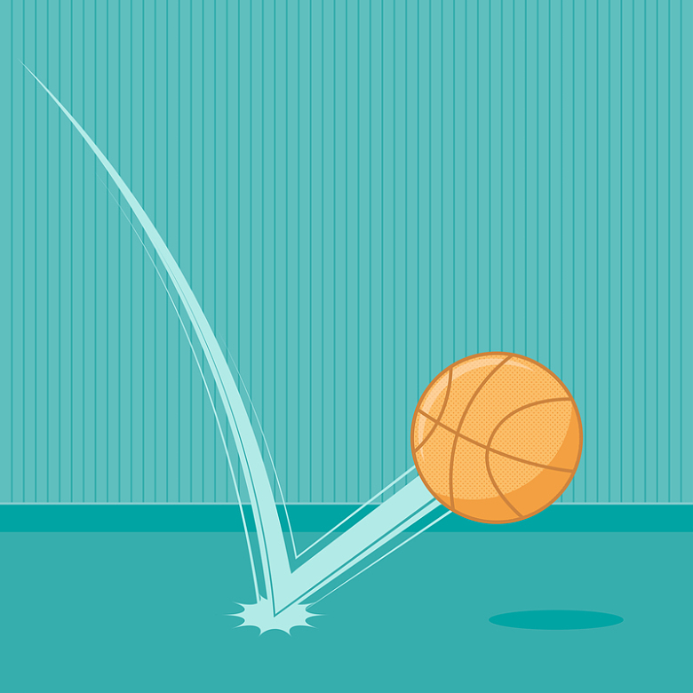 卡通手绘篮球球赛激情绿色背景素材