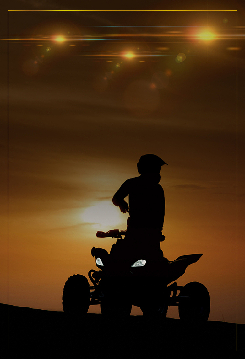 酷炫黑色剪影卡丁车比赛海报背景素材