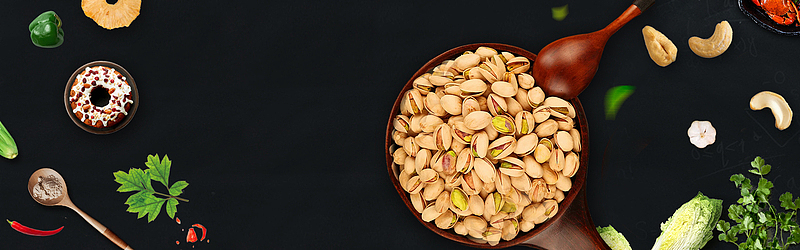 开心果促销季简约黑色banner