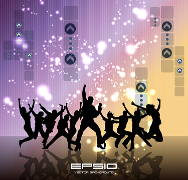 激情狂欢人物舞台背景素材