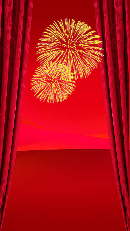 红色贺喜祝福psd分层h5背景