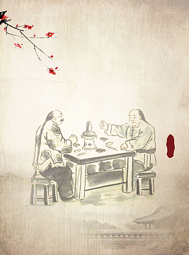 水墨风火锅美食海报背景psd