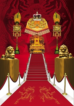 红色大气宫廷摆设背景