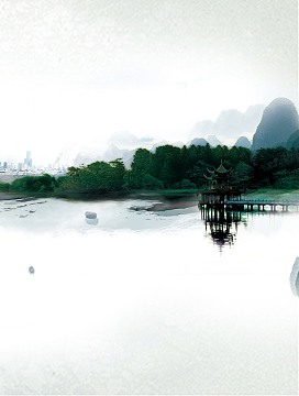 画册背景设计素材psdjpg中式水墨古典建筑旅游海报背景jpg中国风山水