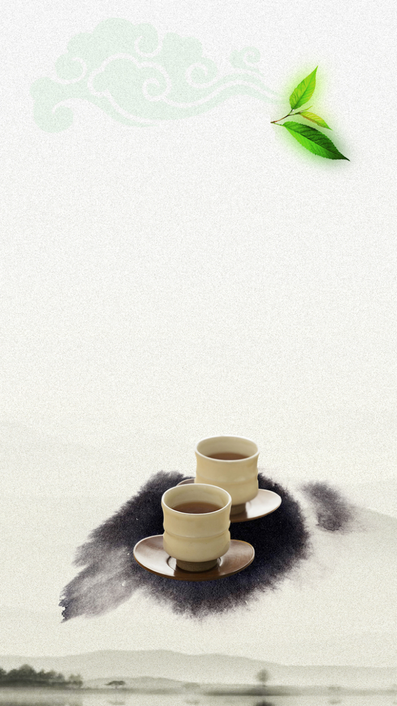 中国风泼墨茶文化h5背景