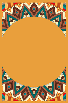 矢量民族风复古花纹创意边框背景