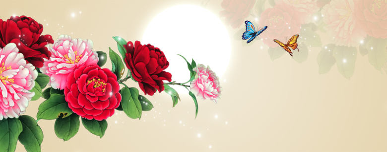 唯美手绘牡丹花背景免抠素材免费下载_觅元素51yuansu.com