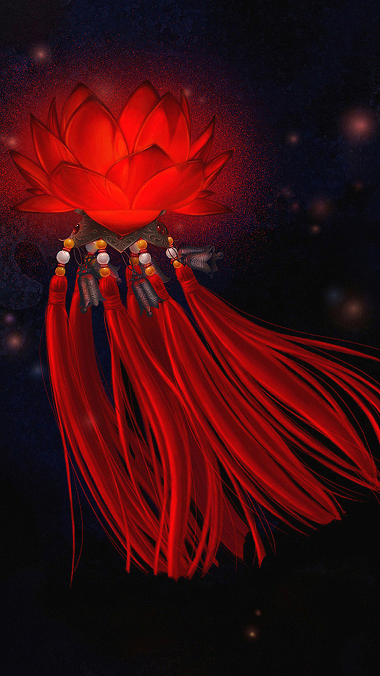 红色莲花灯背景图